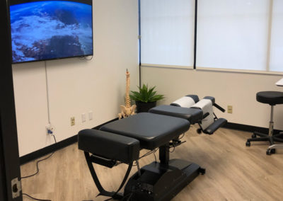a massage table in a service room